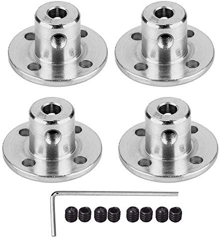 4Pcs Flange Coupling Connector, Rigid Guide Model Coupler Accessory, Shaft Axis Fittings for DIY RC Model Motors (5mm)