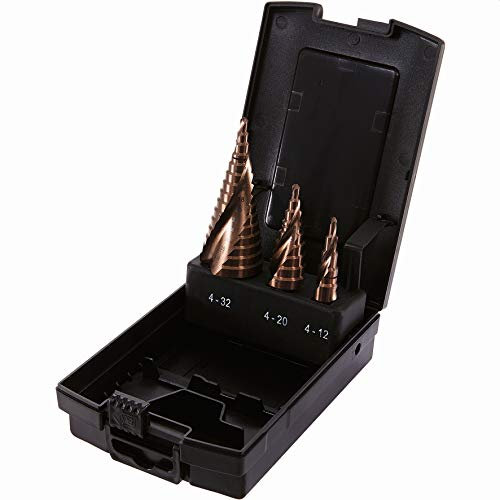 Proteco-Werkzeug® HSS Titan TIN TiZrN Zirkon - Juego de 3 brocas escalonadas profesionales para metal