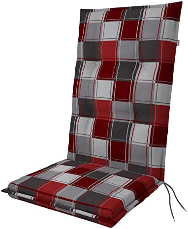 Doppler / Hochlehner Living TOP/Gartenstuhlauflage/Hochlehner/Rot Quadrat/ca. 119 x 48 x 7 cm