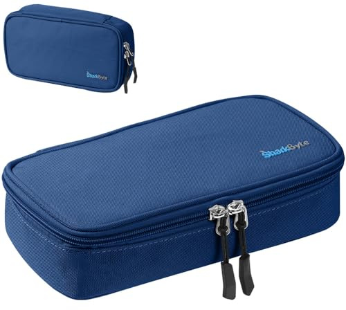 SharkByte Large Pencil Case Organiser, Big Capacity Study & Revision Stationery Storage Pouch with Divider, Pen Holder for School, College, University, Travel Essentials & Accessories