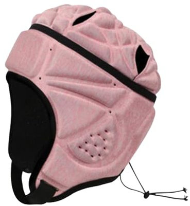 Perfeclan Rugby Helm Kinder, Gepolsterte Kopfbedeckung Rugby Helm Fußball Scrum Cap, Ultraleichter Rugby Kopfschutz Fußball Kopfbedeckung, Rosa-42cm