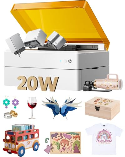 xTool M1 Ultra 4-in-1 Craft Machine with Riser Base and Rotary: 20W Laser Engraver, Inkjet Printing, Blade Cutting, Pen Drawing, DIY Machine for Home Crafts & Small Business, Supports 1000+ Materials
