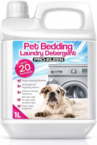 Pro-Kleen Pet Bedding Laundry Washing Detergent - Fresh Linen (1L) - Non-bio, Safe for Dogs with Sensitive Skin, Leaves a Lasting Freshness & Eliminates All Odours