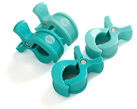 LAT Pinzas Universales para Cochecito, Clip de Mantas para Cochecito, Pinzas para Cochecito y Silla de Coche para Pañales Mantas (Azul Oscuro*2+Azul Claro*2)