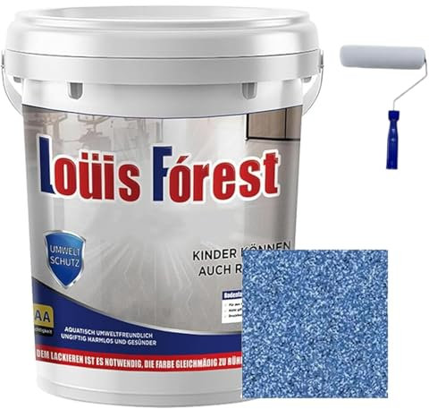 ZZLMDZ Louis Forest, Vernice epossidica colorata per pavimenti, sabbia autolivellante, per garage, cemento, piastrelle e marmo (blu, 1000 g)