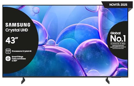 SAMSUNG Smart TV 43'' UE43U7000FUXZT Crystal UHD 4K, Crystal 4K Processor, HDR, Smart Experience, OTS Lite & Adaptive Sound, Metal Stream Design, 2025