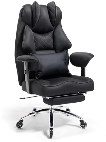 Asukale Ergonomischer Bürostuhl 200kg, Chefsessel mit Fußstütze