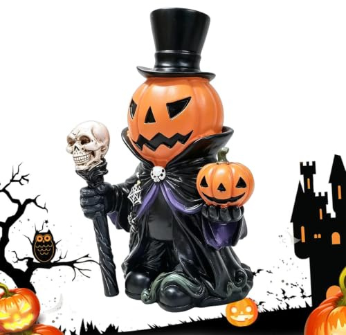 Pumpa Bordsdekorationer Resin Halloween Gotisk Dekorationsfigur med | Festliga Pumpagubbar Dekorationsfigur För Fest Och Firande Vardagsrummet Bokhyllan Kontoret Baren Och Spökhuset