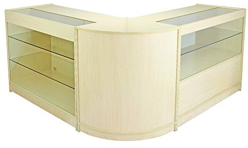 Monster Shop - K1200 C1200 CM60 Solar Ladeneinrichtung Verkaufstheke Verschließbar Rezeption Ladentheke Ladentresen Verkaufsvitrine Verkaufstisch Verkaufstresen Kassentisch Empfangstresen Theke Ahorn