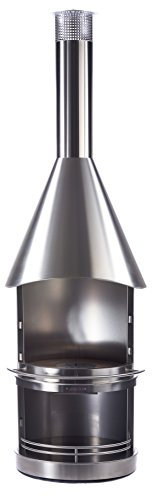 Firestar DN 800 - Caminetto da Giardino in Acciaio Inox Spazzolato