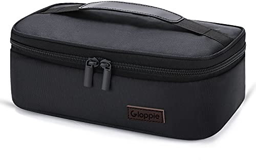 Gloppie Mini Lunch Bag for Men Women Portable Thermal Insulated Cooler Bag, Compact Adult Lunch Pail Work Office, Black