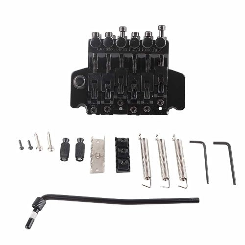 Electric Guitar Double Locking Tremolo Bridge System Compatible with ST Style Electric Guitar (Black)