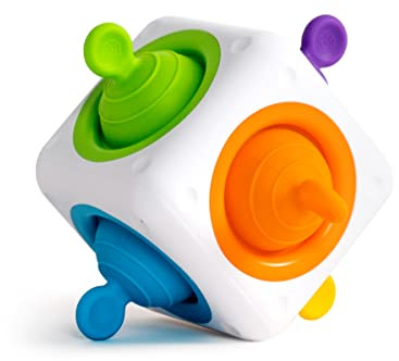 Fat Brain Toys Tugl Cube Popping Fidget Toy, Engaging for Toddlers, Kids, Teens, Adults - Relaxing Handheld Fidget Cube, 2 Years and Up