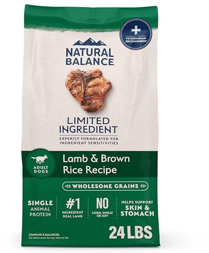 Natural Balance Limited Ingredient Adult Dry Dog Food with Healthy Grains, Lamb & Brown Rice Recipe, 24 Pound (Pack of 1)