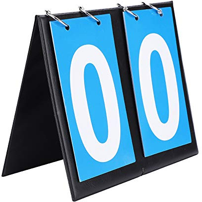 Akozon Puntuación de Baloncesto, Contador de Puntuación para Tablero de Tenis de Mesa, Baloncesto de Maíz (4 Dígitos, Rojo y Azul), Marcador Deportivo Portátil con Tapa (Marcador de Dos