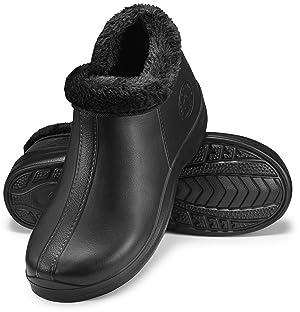 ESTRO Bottes de Jardin Femme - Sabot de Jardin Homme Sabot Fourré Homme Sabots Fourrés Botte Jardinage Femme A16 (38, Noir 2)