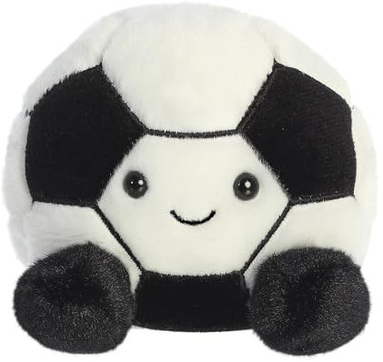 AURORA, 33869, Palm Pals Striker Football 5In, Soft Toy, Black & White