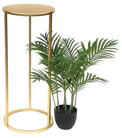 DanDiBo Blumenhocker Metall Gold Rund Blumenständer Beistelltisch 96510 Blumensäule Modern Pflanzenständer Pflanzenhocker (70 cm)