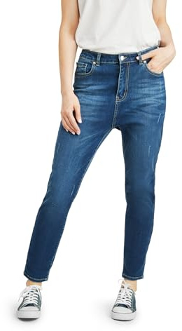 Fraternel Jeans Donna Boyfriend Baggy Used Blu Taglia: XL