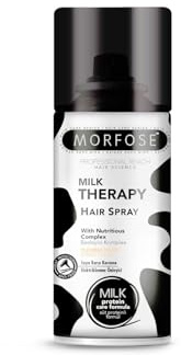 Morfose Milk Therapy Hair Spray 75 ml – Spray capillaire lait & kératine – Fixation flexible, brillance & soin – Pour tous types de cheveux