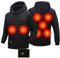 Beheizbare Hoodie für Herren Damen Elektrische Jacke Beheizte Heizweste Kapuzenpullover Sweatshirt 11 Heizzonen mit Kapuze Winter Warm (DE/NL/SE/PL, Alphanumerisch, L, Regular, Regular, Schwarz)