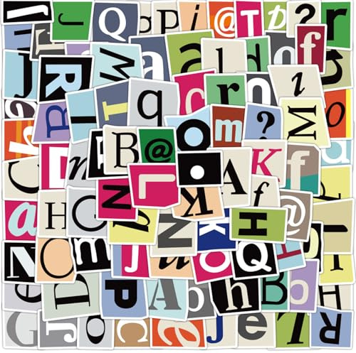 200 pezzi Adesivi Numero Alfabeto, Autoadesivo fai da te colore adesivi con lettere, Impermeabile lettere adesivi per computer tablet tazze frigoriferi valigie e skateboard ecc