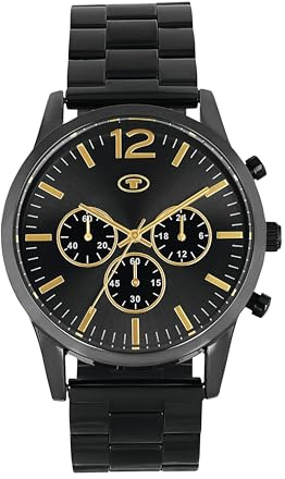 Tom Tailor Armbanduhr mit Metallband für Herren, Chronograph, Silber, wasserdichte 3 bar, Geschenkidee, kommt in Uhren Geschenkbox, 2100533