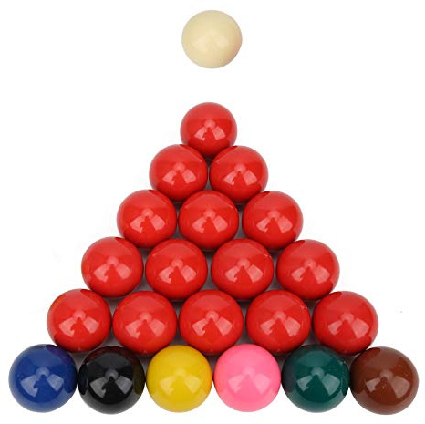 Brrnoo Juego de Bolas de Billar de Resina de Grado Profesional, 22 Piezas, Bolas de Mesa de Billar con Buena Redondez para el Juego Oficial de Billar Británico, 52,5 Mm, 2,1 Pulgadas,