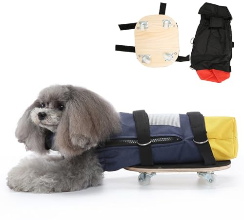 Dog Wheelchair for Rear Legs - Lightweight Mobility Aid for Disabled Pets Canine Support Scooter for Senior Dogs Back End Drag Bag with Wheels - Improve Mobility & Quality of Life