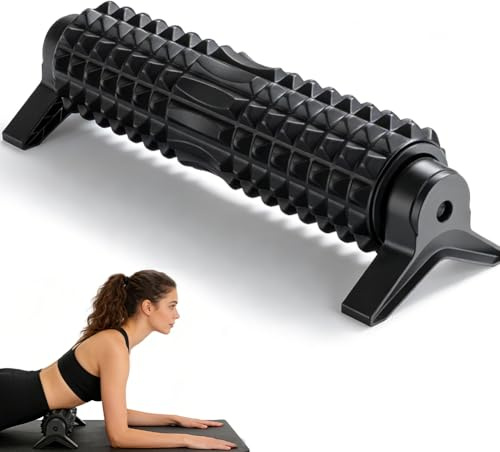 Rullo fasciale da 53 cm, rullo per schiena con supporto, in schiuma a media durezza per rilassamento muscolare dopo lo sport e per esercizi di yoga e pilates, rullo massaggiante 3D per schiena, collo