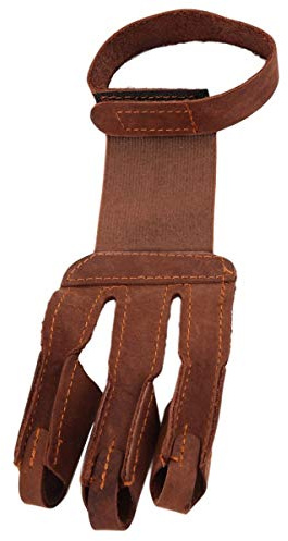 Yuehuam Arm Guard Finger Protective Gloves 3- Finger Design Archery Protect Glove Pull Bow Arrow Archery Shooting Glove Leather Single Glove