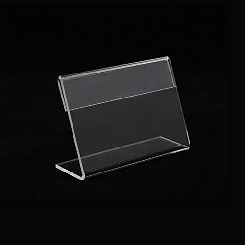 100 mini supporti espositivi in acrilico, 4 cm x 2 cm, per etichette di prezzi, biglietti da visita, cartelli ed etichette
