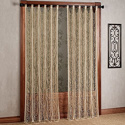 Touch of Class Ethereal Swag Lace Sorrento II Gold Window Tab Top Curtain Panel 54 x 63 Inches