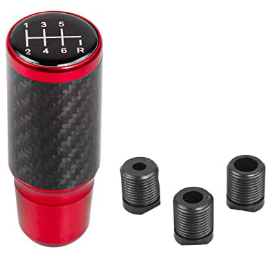 muge racing Gear Shift Knob,Car Gear Knob Shifter 6 Speed Universal Aluminum Gear Shifter Stick with 3 Adapters(Red)