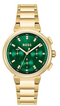 BOSS Multi Zifferblatt Quarz Uhr für Damen Kollektion ONE mit Goldfarben Edelstahlarmband - 1502679