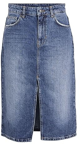 Object Female Midikjol OBJHARLOW, Mellanblå denim, XL