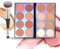 RoseFlower 16 Colores Paleta de Maquillaje Rubor, Base de Contorno, Resaltado, Paleta de Maquillaje en Polvo Prensado de Larga Duración, Maquillaje de Colorete Facial Difuminable con Cepillo
