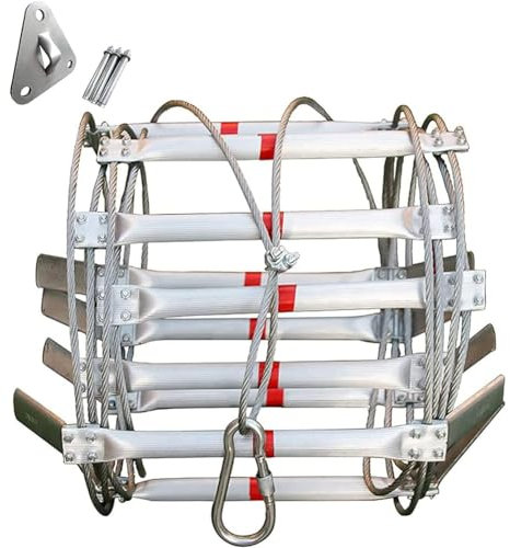 YYingYYue Aluminum Alloy Alloy Soft Ladders, Folding Emergency Escape Rope Ladder Multifunctional Safety Ladder for Escape Rescue, Height Works,12m