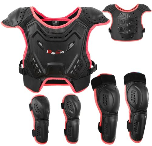 Kids Motocross Vest Suit for Dirt Bike MTB ATV, Back Chest Knee Elbow Protector for Children