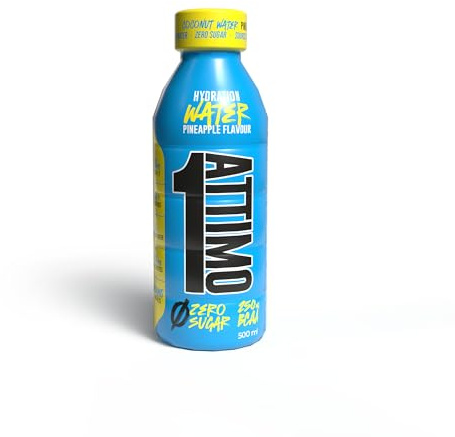 1 Attimo in Forma Bevanda Idratante Acqua di Cocco 500ml | Energy Drink con Elettroliti, Proteine, BCAA, Vitamine e Minerali | Alta Energia e Recupero Muscolare (20-Bottiglie, Ananas)