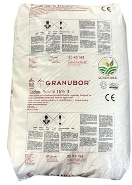 Abono fertilizante a base de boro natural al 15%, 25kg. para aplicacion directa al suelo. Boro granulado