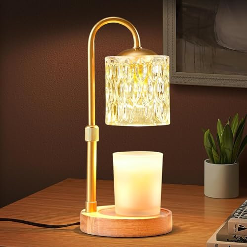 Droyek Beautiful Candle Warmer Lamp, Dimmable Height and Brightness Adjustable, Birthday Gifts, Electric Wax Melt Warmer for Scented Jar Candles, Home Bedroom Decor Decorative Lamp Decoration
