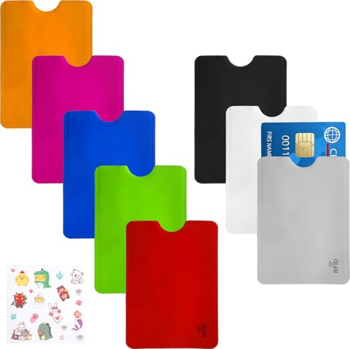 YPLANGENT Étui RFID SafeCard 8 pièces – Porte Carte sécurisé Anti piratage avec Aluminium, Protection Carte bancaire & Passeport – Housse Fine Anti-Scan pour Cartes NFC, bancaire et d’identité