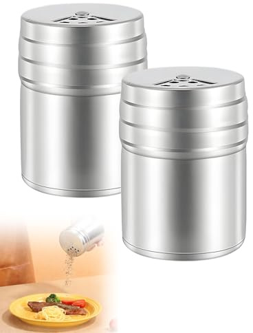 ZAMXHUG 2 pezzi Agitatore per Zucchero a Velo con Coperchio, Spargi Zucchero a Velo e Cacao, Agitatore per Cappuccino, Spargi Cacao in Polvere, agitatore per Farina in Acciaio inox per Caffè, Spezie