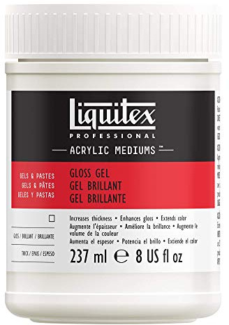 Liquitex 5708 Professional Glanz Gel Medium für Acrylfarben, erhöht von Acryl Farbbrillianz, den Glanz und die Transparenz - 237ml Topf, Transparent