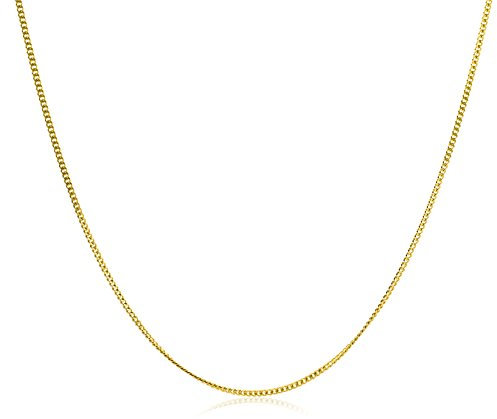 MIORE – Gelbgold Kette Damen ohne Anhänger – filigrane Panzerkette aus 9 Karat Gelbgold (375) – Halskette mit Schmuckbox zum Verschenken (45 cm)