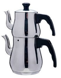 Arzu Celik Teekanne Turkisch Tee Teekocher Caydanlik Teebereiter Edelstahl 18/10 Rostfrei