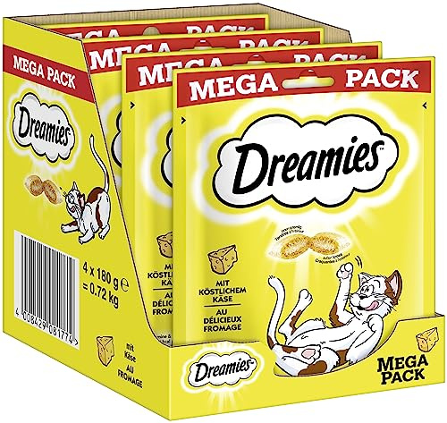 Dreamies Cat Snacks - Cat Treats with Crispy Texture and Creamy Filling, Various Flavours and Sizes, Cheese