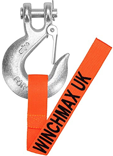 WINCHMAX Winch Hook. 3/8 Inch Grade 70 Drop Forged Clevis Hook. Zinc Plated. Minimum Breaking Force 28,806lb / 12,740kg. Suitable for Winches up to 14,000lb / 6,350kg