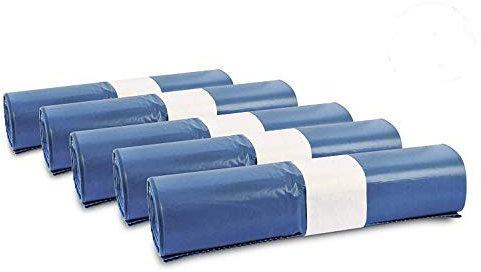Müllsäcke, 125 St. extra starke blaue Müllbeutel, 120 l Fassungsvermögen, 700 x 1.100 mm, Typ 70 mit 42 my, besonders reißfest, ideal für Garten, Umzüge, Entrümpelungen & Haushalt, 5er Pack